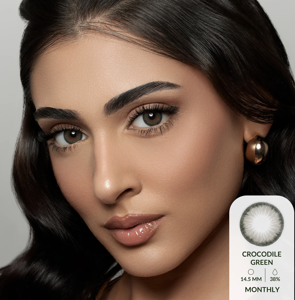 AMARA CROCODILE GREEN MONTHLY COLOR CONTACT LENSES – 2 PACK