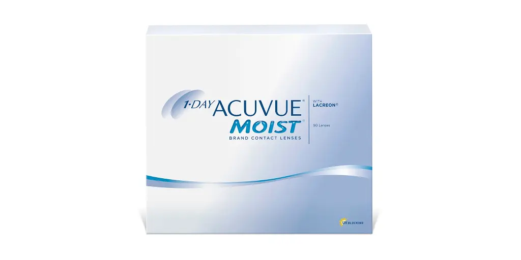 1-DAY ACUVUE MOIST CLEAR CONTACT LENSES – 90 PACK